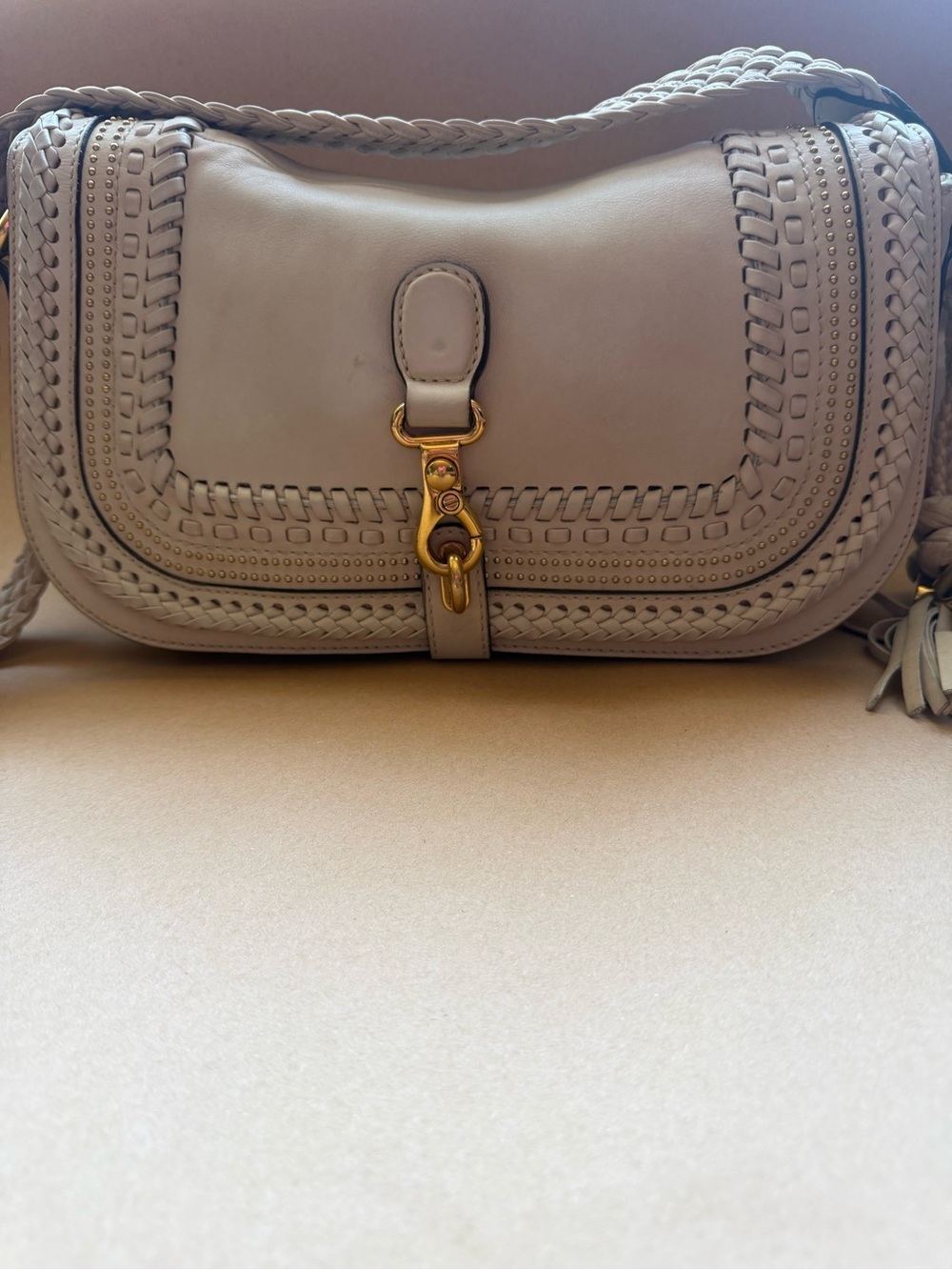 Gucci Horsebit Satchel Bag in Ivory
